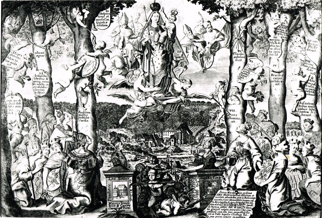 Rytina Křtin Filipa Kiliána z poslední čtvrtiny 17. století z doby největšího rozkvětu poutního místa.